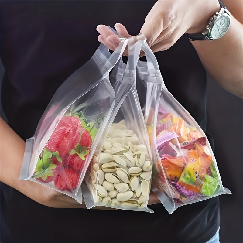 40Pcs Reusable Food Storage Bags Good Leakproofness Large Capacity Zipper  Design Portable Snack Packaging Bag Leakproof Reusable Freezer Bags Nuts