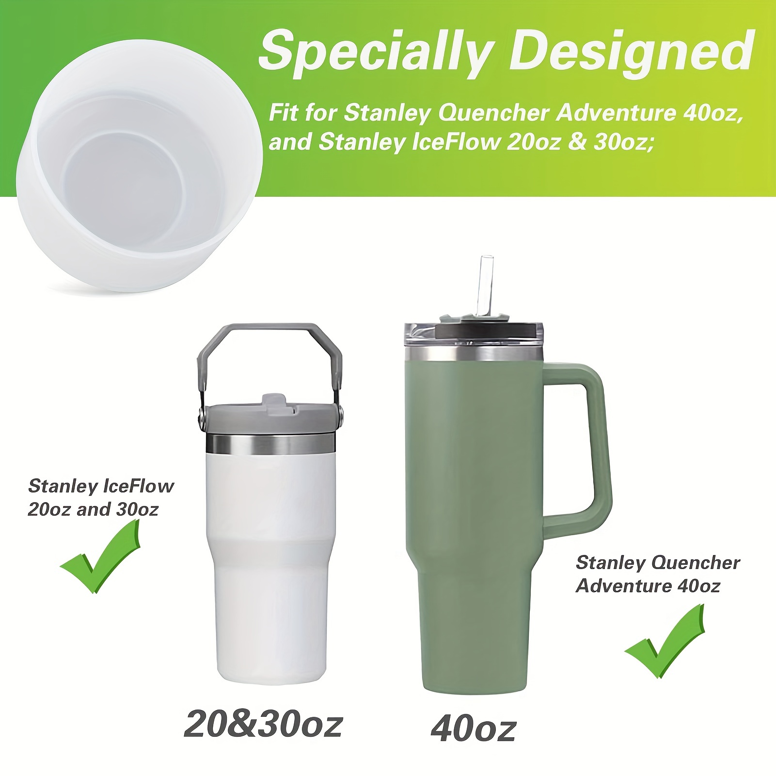 Turmaster 3Pcs Silicone Boot for Stanley 40 oz Quencher Tumbler