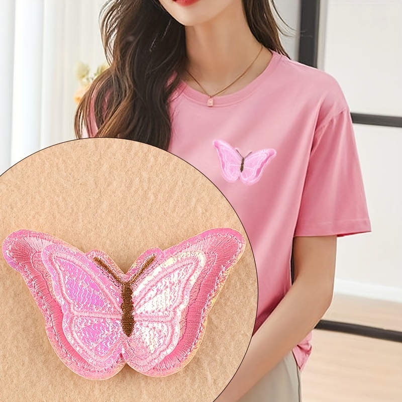 Diy Embroidered Butterfly Mesh Butterfly Fabric Stickers - Temu