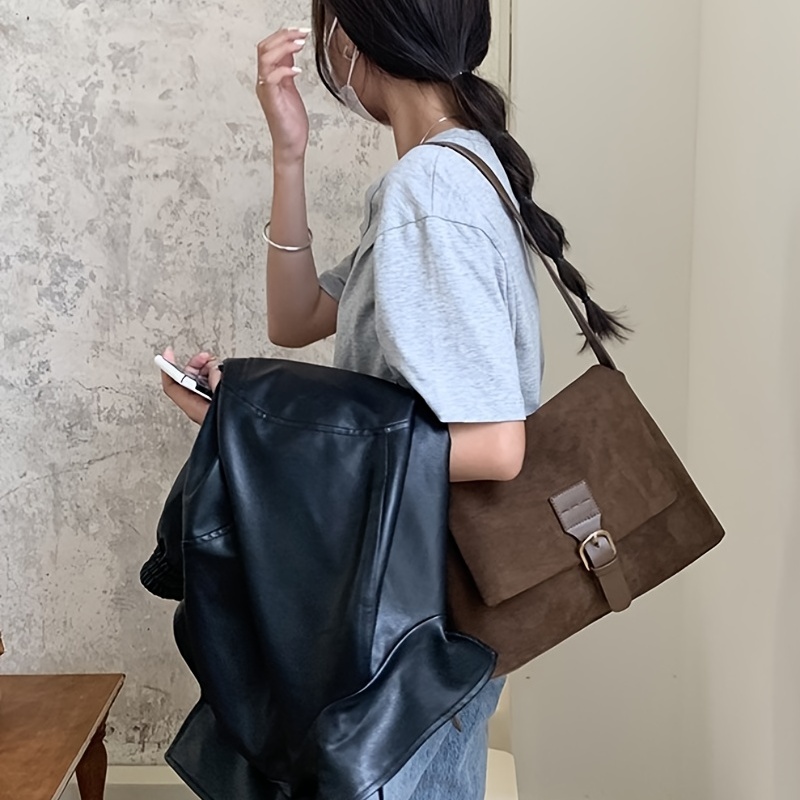 Square Messenger Bag Large Capacity Shoulder Bag - Temu