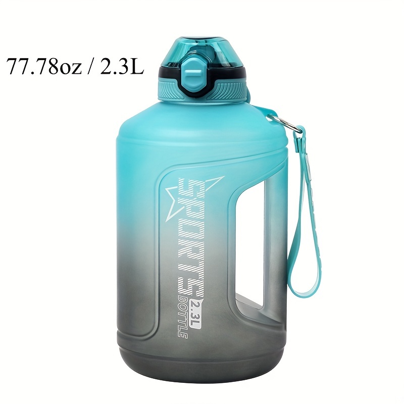 1.7L Super Capacity Gradient Plastic Water Cup With Straw Sports