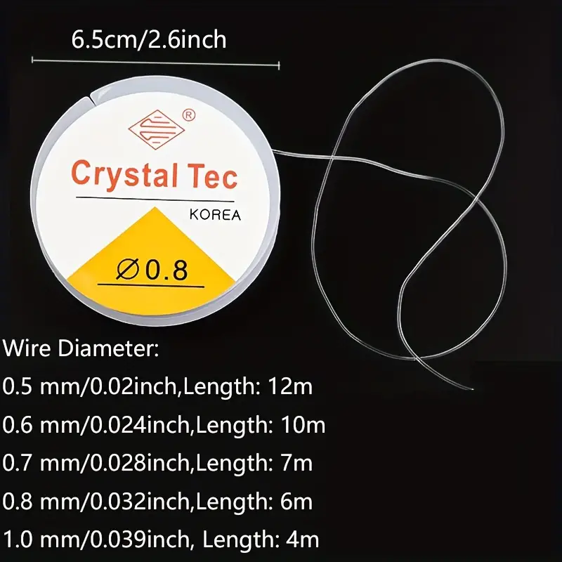 Elastic String Cord, 5 Rolls 0.5-1mm Crystal Clear Stretchy String For  Bracelets Necklaces Jewelry Making And Clay Pony Seed Stone Beads Beading