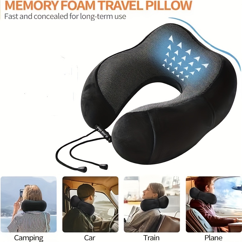 U Shaped Memory Foam Neck Pillow Soft Travel Pillow Neck - Temu Canada