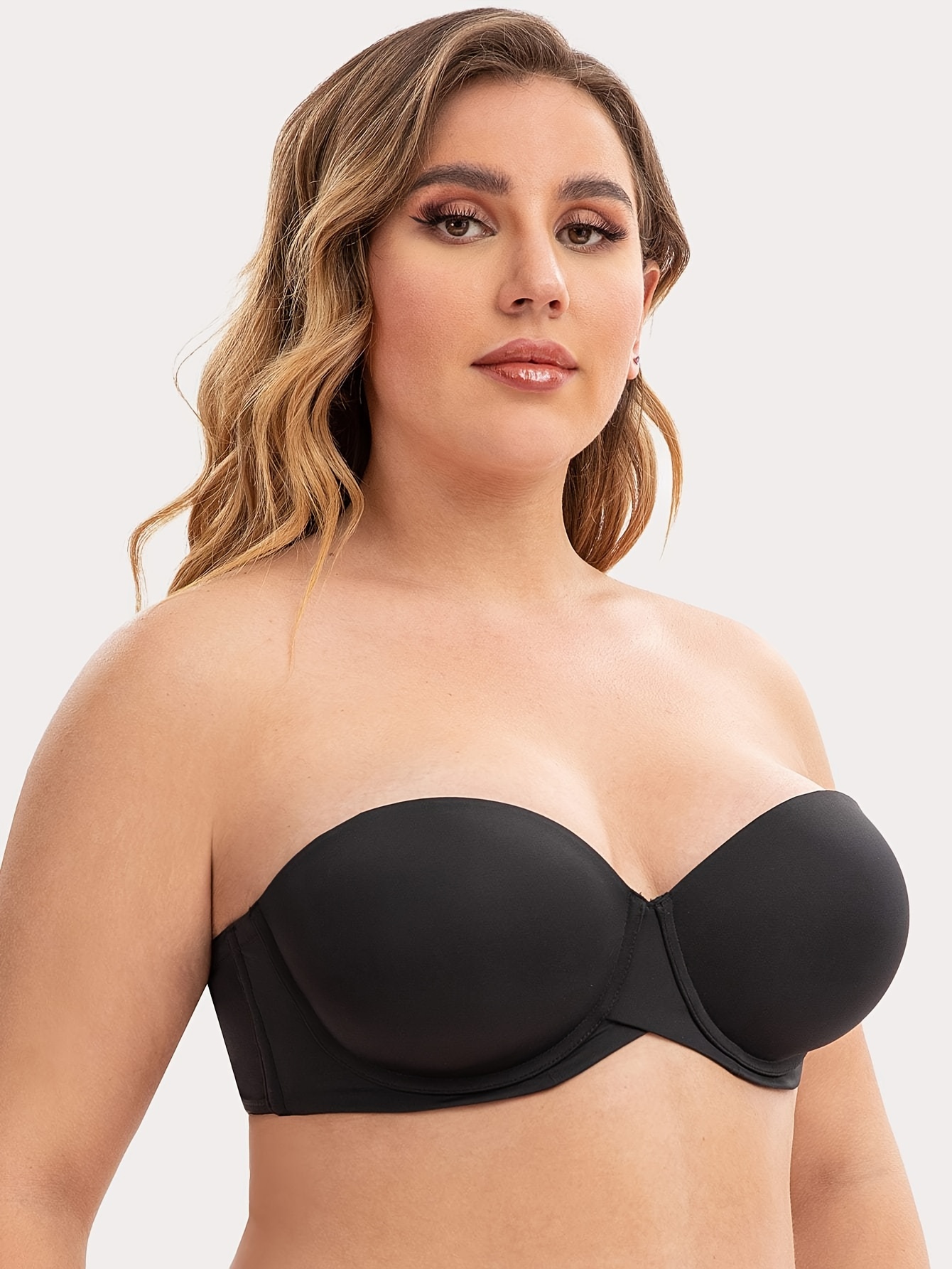 Women's Strapless Bra Plus Size Underwire Convertible Non