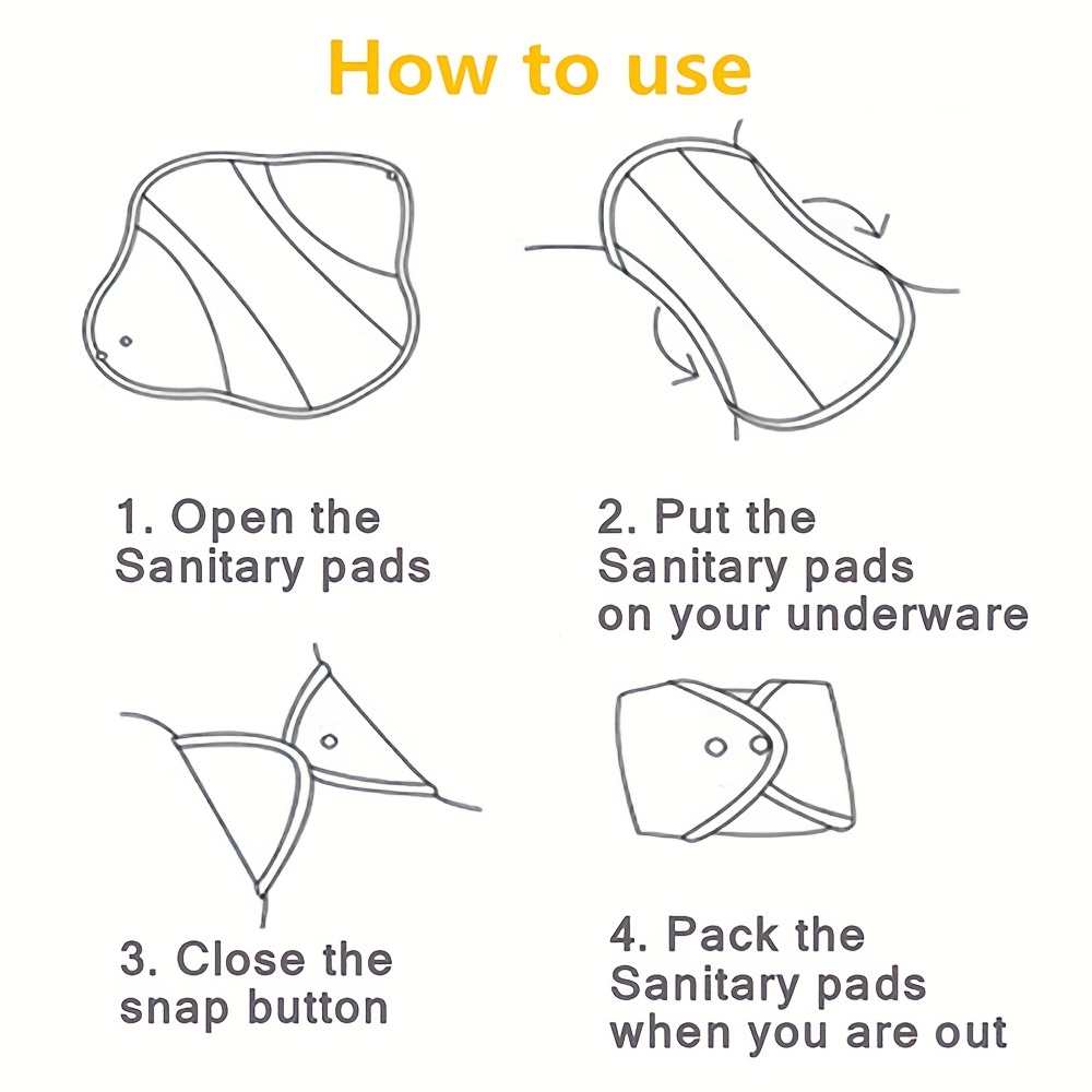 Buy Reusable Menstrual Pads (7 in 1, 25.4cm 4 Layers), Bamboo Cloth Pads  for Heavy Flow with Wet Bag, Large Sanitary Pads Set with Wings for Women,  Washable Overnight Cloth Panty Liners