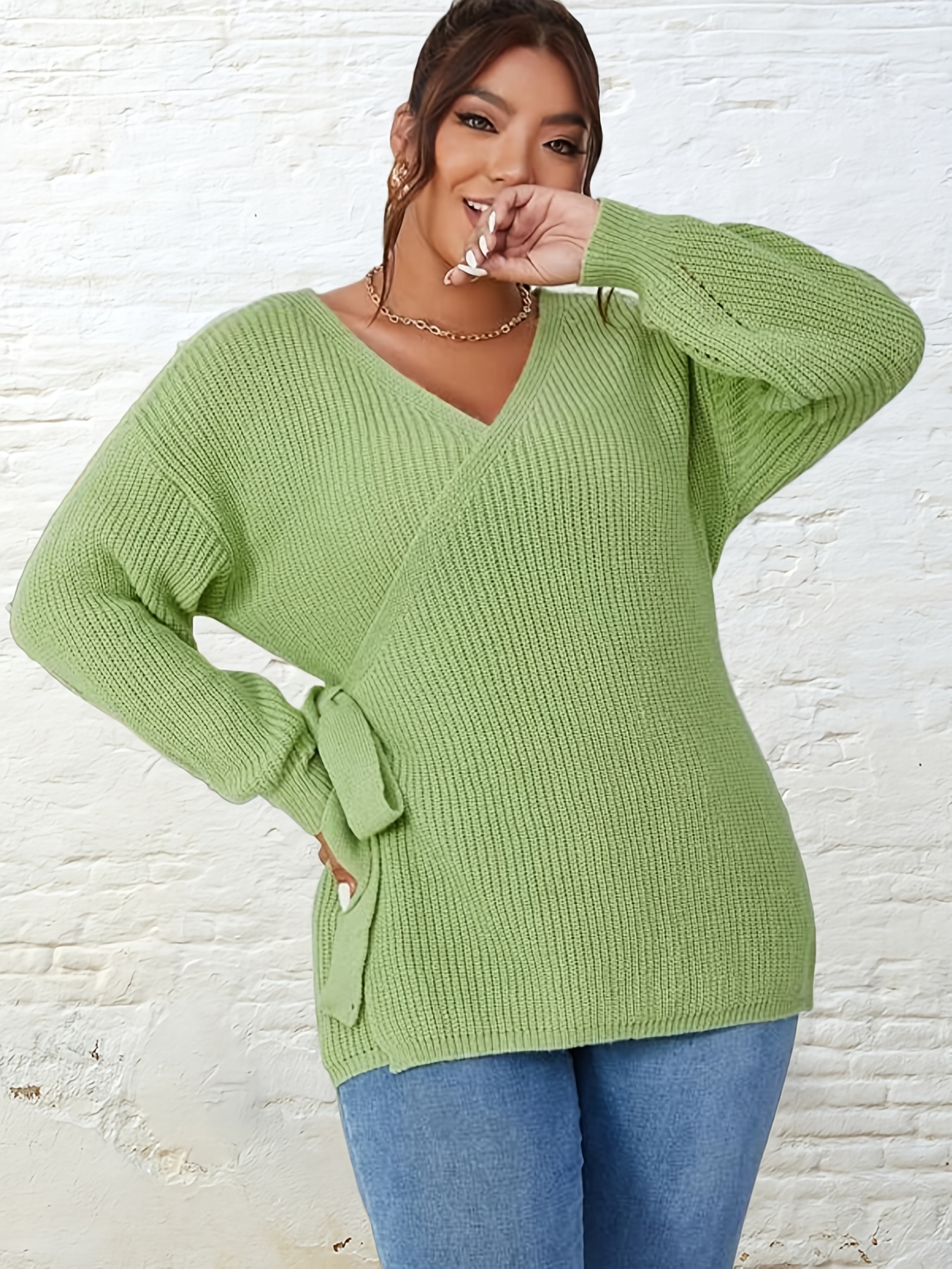 plus size v neck jumper