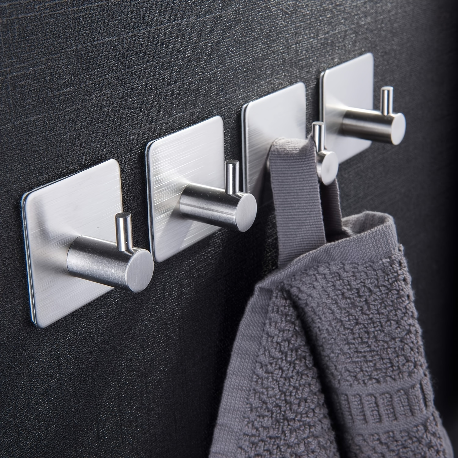 1pc/4pcs Towel Hook Self-adhesive Bathroom And Kitchen Towel Holder Clothes  Hook Without Drilling