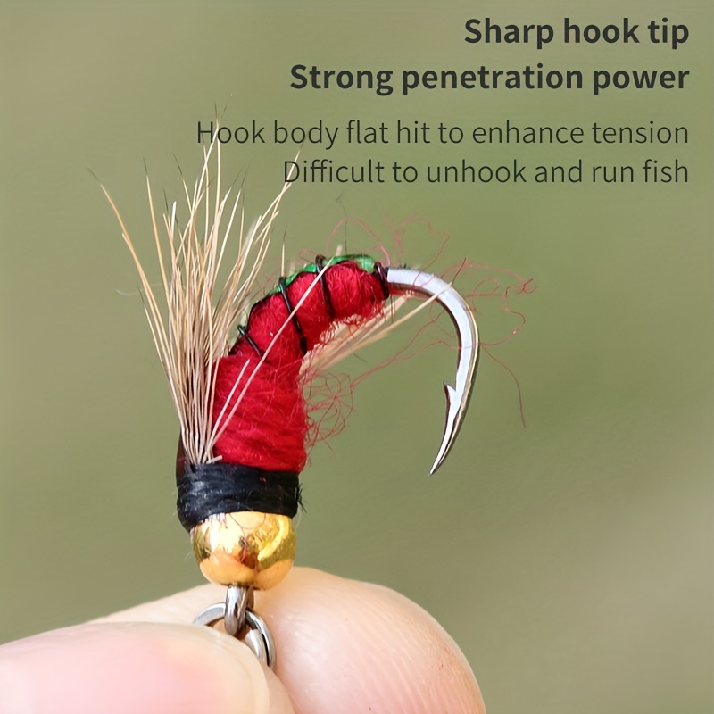 5x Fly Hook Flies Insect Lures Bait Sequins Hook For Trout