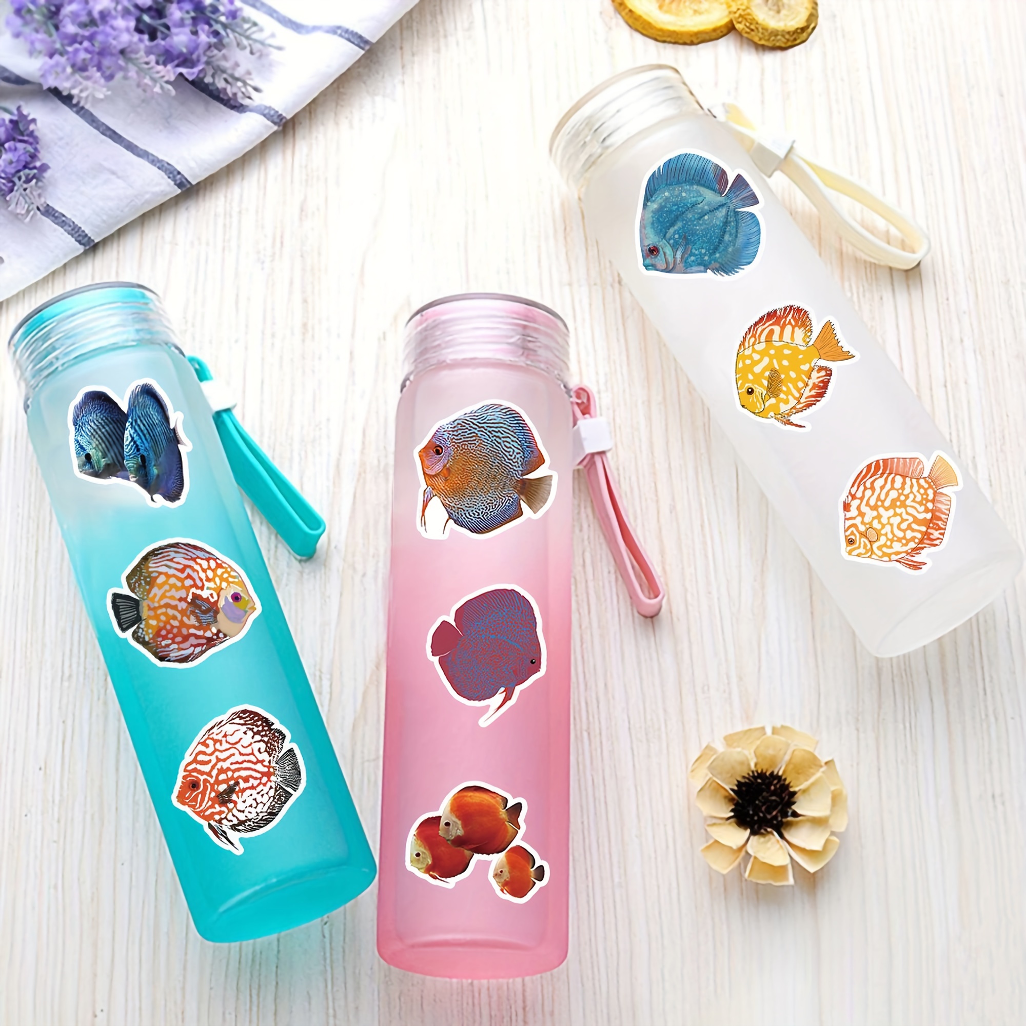 Discus Fish Stickers Water Bottle Laptop Colorful Hat Magic - Temu