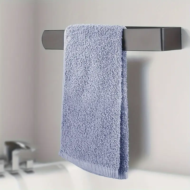 self stainless steel towel rail 23 6 x 37 4 matte black no drill wall holder for bathroom kitchen ideal for hanging towels towel rack modern towel holder durable towel rack Product details 7