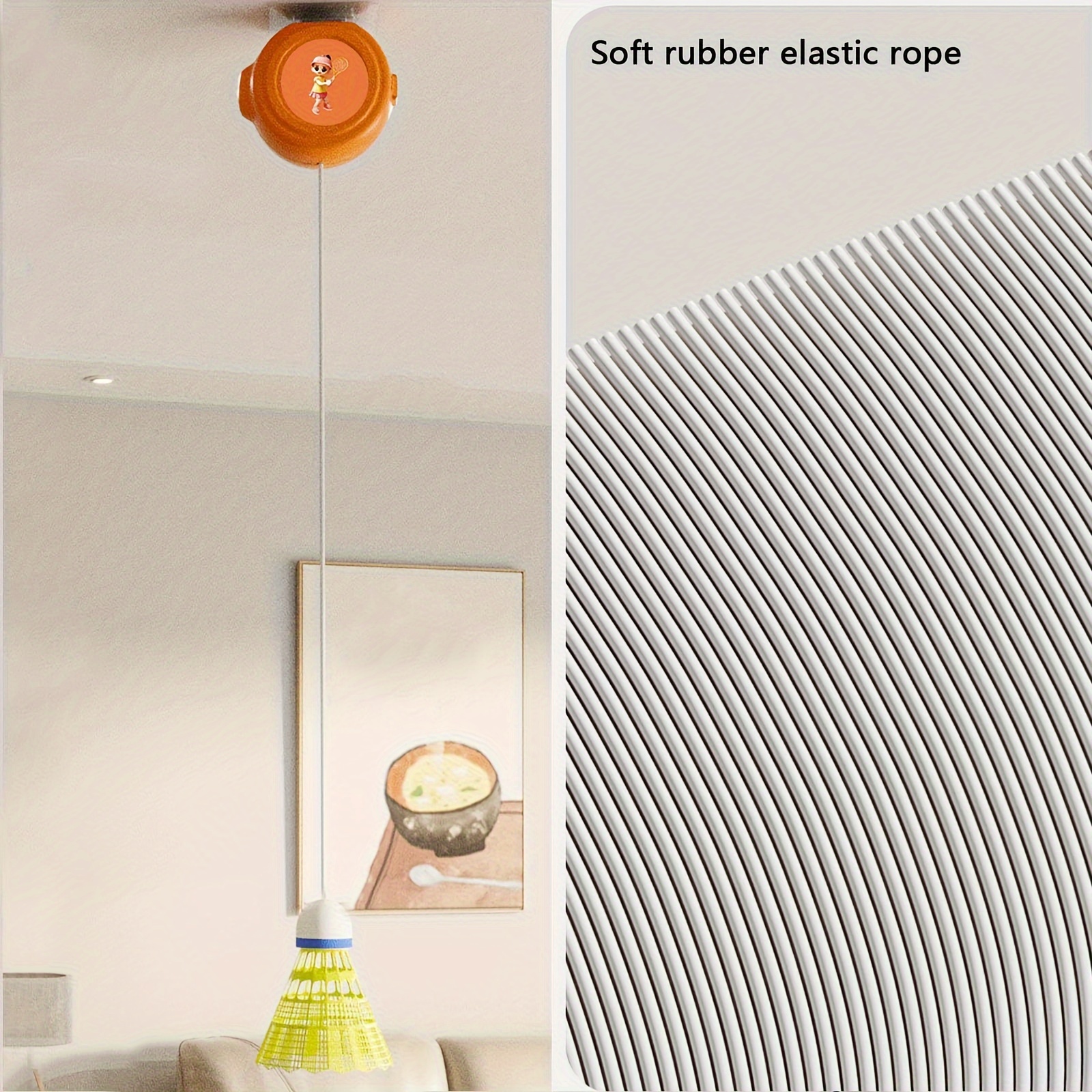 Badminton Rebound Trainer with 6 Balls