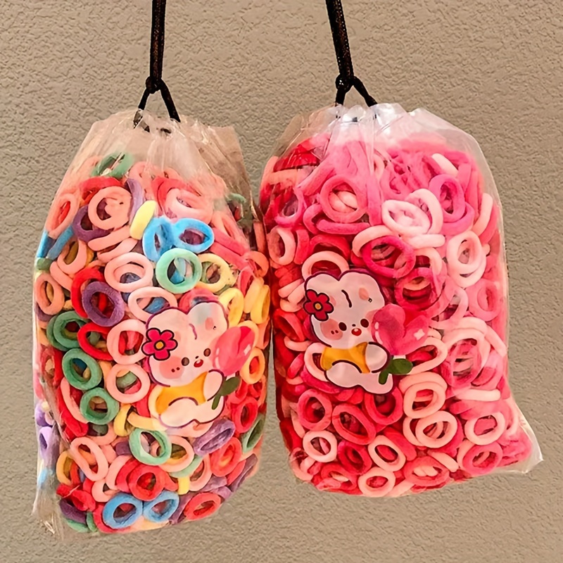 100pcs Basic Cute Girl Hair Rings That Don't Damage Hair, High Ponytail Hair Ties, Durable and High Elastic Rubber Bands