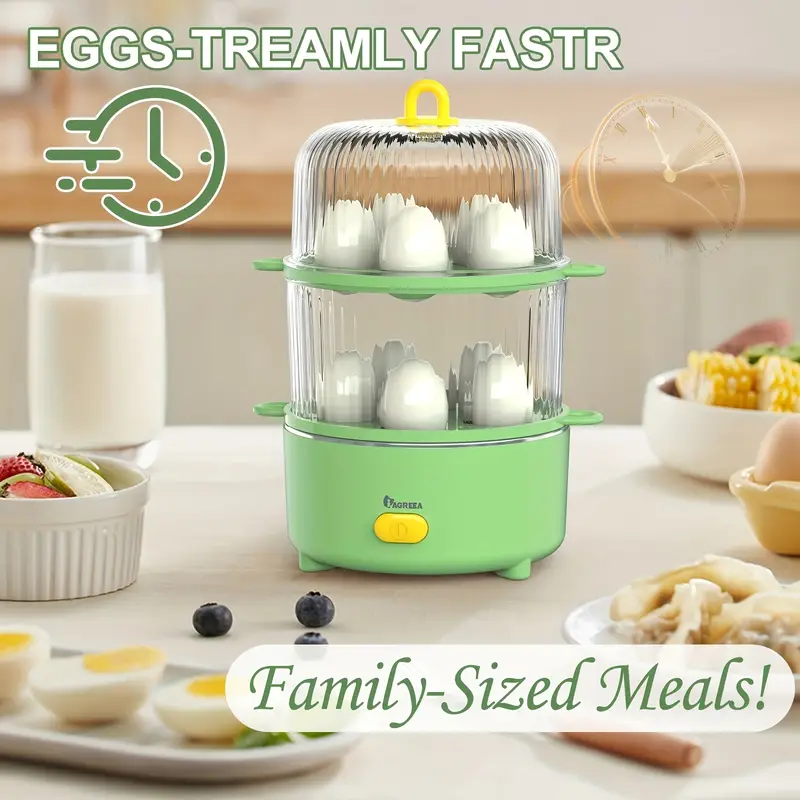 1pc 10 capacity double layer egg steamer with auto shut off perfect for hard boiled poached scrambled eggs omelets steamed vegetables and more kitchenware and kitchen accessories details 1