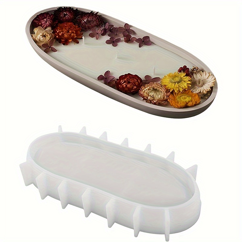 Stampo per candele | Stampo ovale in silicone | Barattolo per candele, vassoio in resina, vaso per piante grasse, gioielli artigianali artistici, caramelle adatte per decorazioni