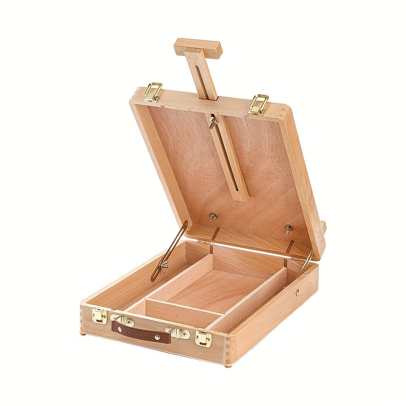  Art Easel Messenger Wood Box: Portable Travel Wooden Storage  Box, Tabletop Painting Easel Art Case Bag for Painting, Drawing & Art  Supplies, Sketching : Office Products
