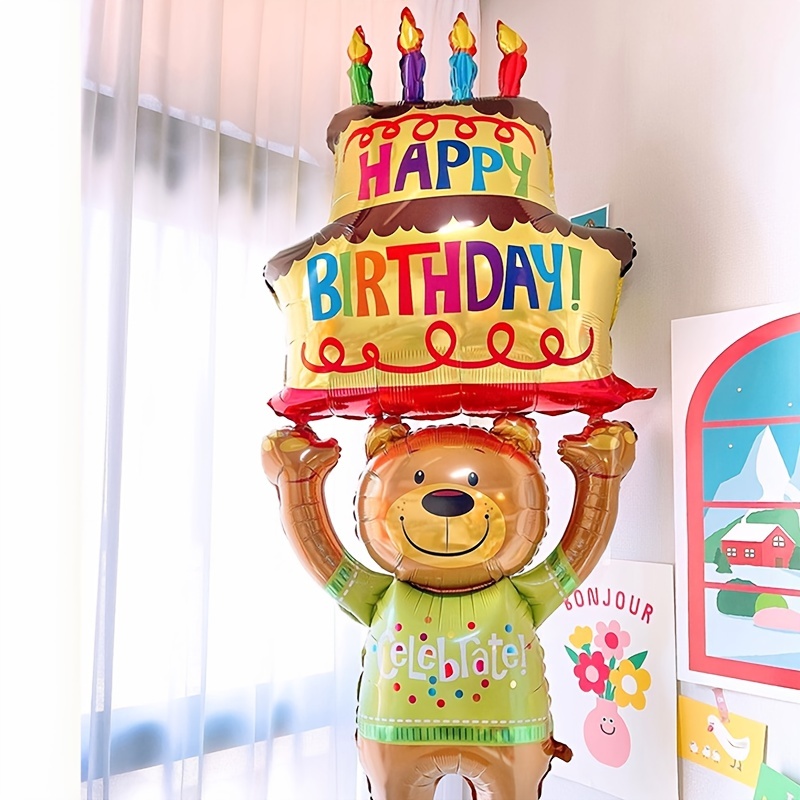 Cute Bear Birthday Party Balloon Decoration Perfect Theme - Temu