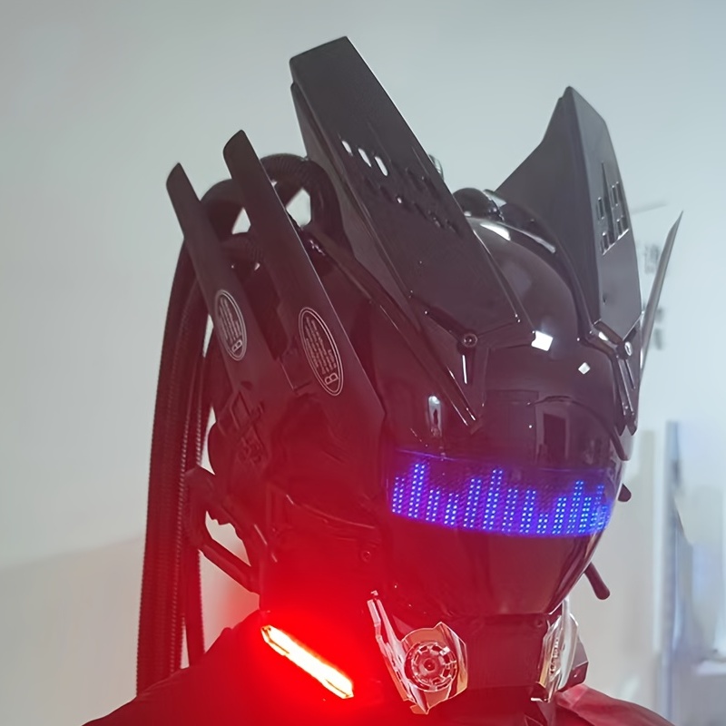 Cyberpunk stile serpente luminoso maschera di intrattenimento meccanico