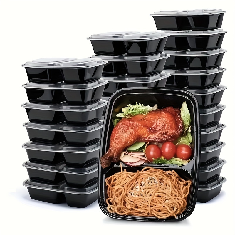 Disposable Food Containers With Lids, Meal Prep Containers, Round Disposable  Plastic Containers, Kitchen Food Storage Containers, Disposable Lunch  Boxes, Supplies For Outdoor And Business - Temu
