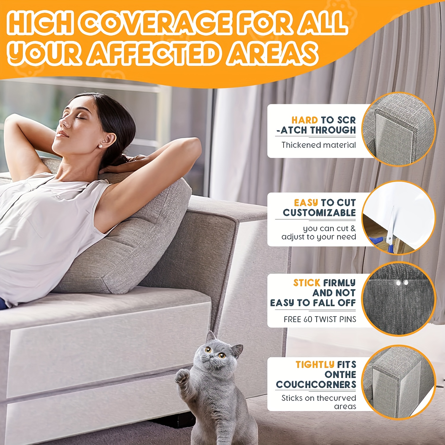 6 pack cat scratching protection cat scratch furniture protector invisible waterproof couch protector from cat claws anti cat scratch deterrent for sofa doors chairs 17 x 12 8 6 1