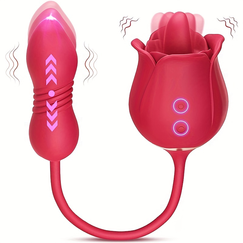 1pc Adult Sex Toys Vibromasseur De Langue, Jouet Rose, Stimulateur Sexuel  Rose Pour Femmes Avec 10 Modes De Vibration Et 10 Modes De Baiser Français