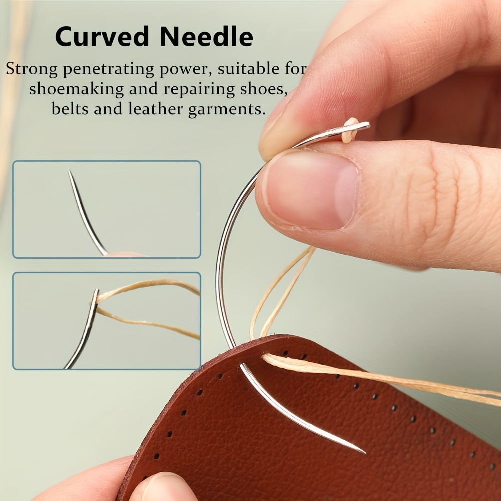 7Pcs Heavy Duty Sewing Needles Kit Includes 5 Leather Hand Sewing Needle, 2 Curved  Needle, Sewing Needles for Upholstery, Hand Sewing Needle Kit for  Upholstery, Leather, Carpet Canvas Repair 
