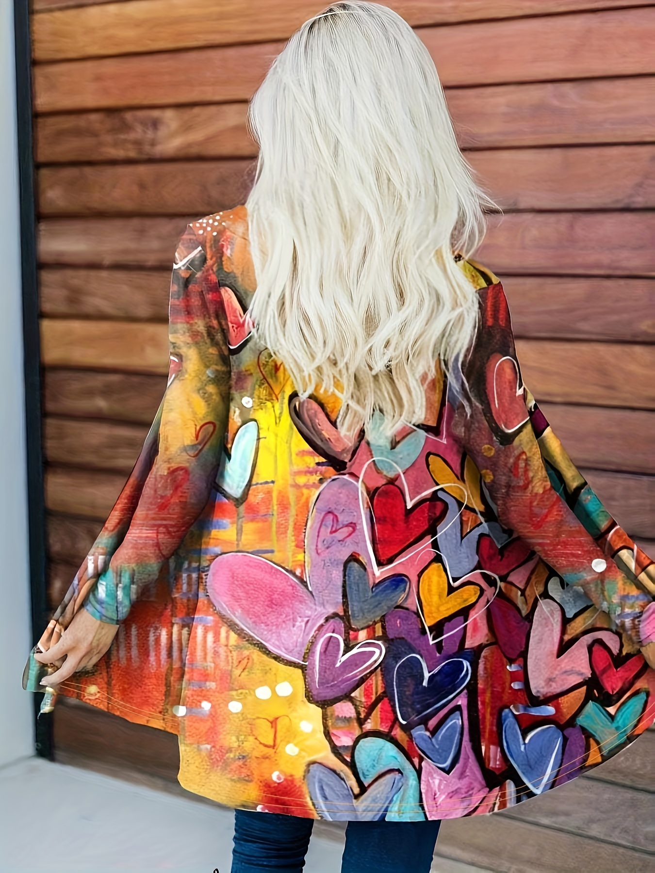 Heart on sale print cardigan