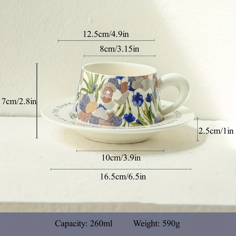 Vintage Teacup And Saucer Elegant Flower Pattern Coffee Mug - Temu