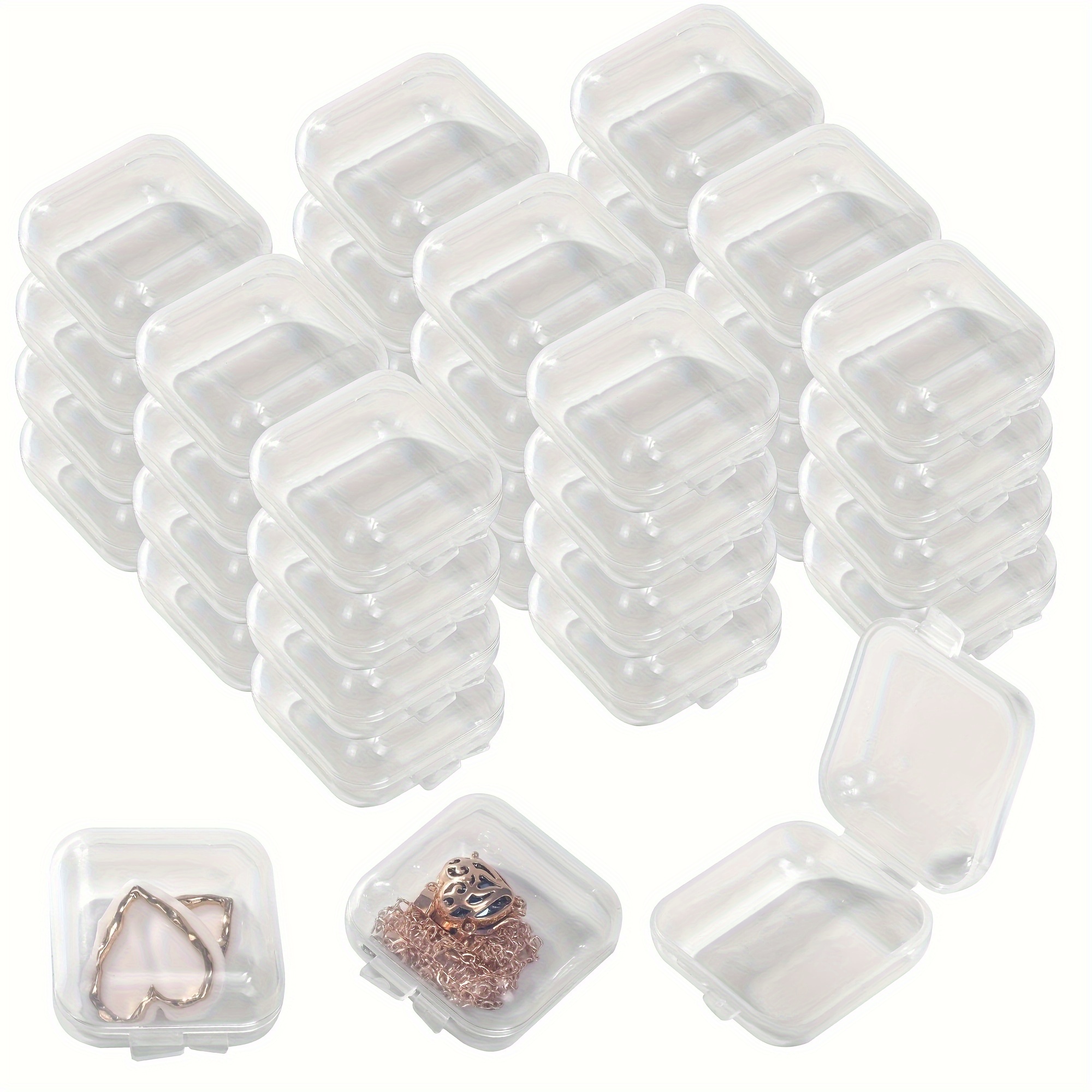 10PCS/set Mini Storage Box Transparent Square Plastic Box Earrings