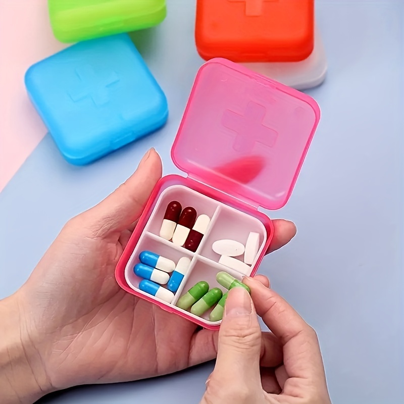 Boîte d'emballage de médicaments Boîte de rangement portable portable  Petite boîte de médicaments (rose)