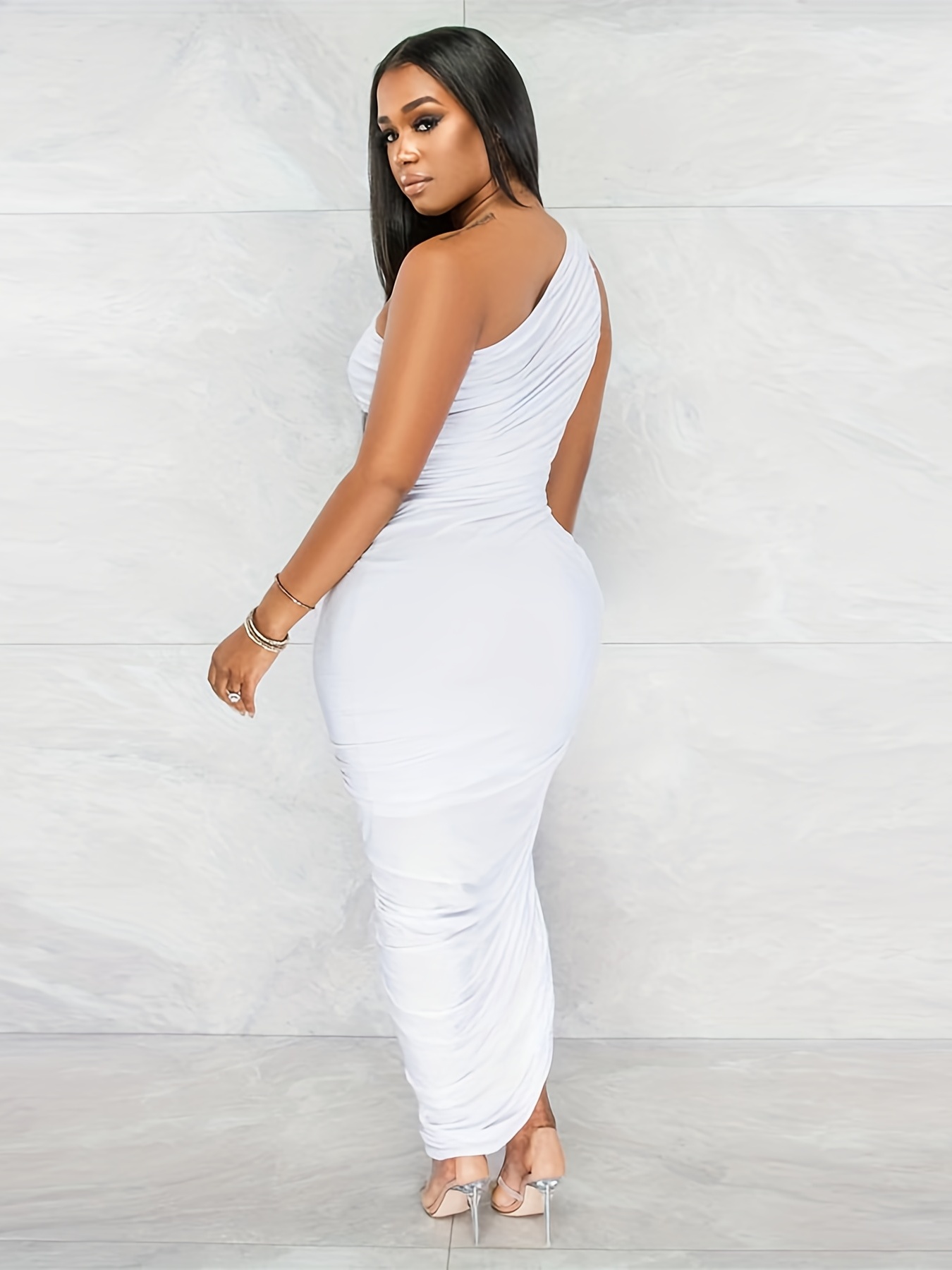 Sexy Plus Size White Club Dress