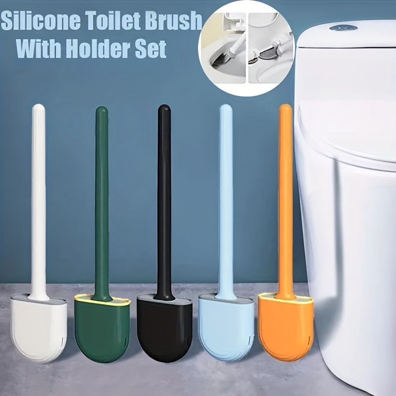 Toilet Brush And Holder Set Upgraded Design Rounded Grip - Temu