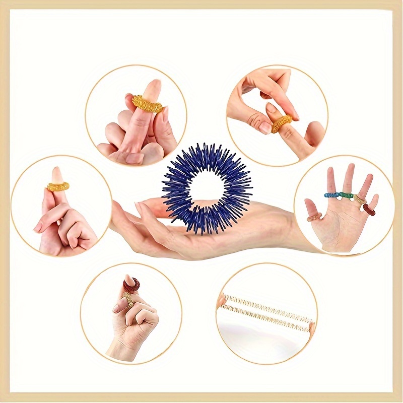 10Pcs Finger Massager Ring Spring Fingertip Massage Toy