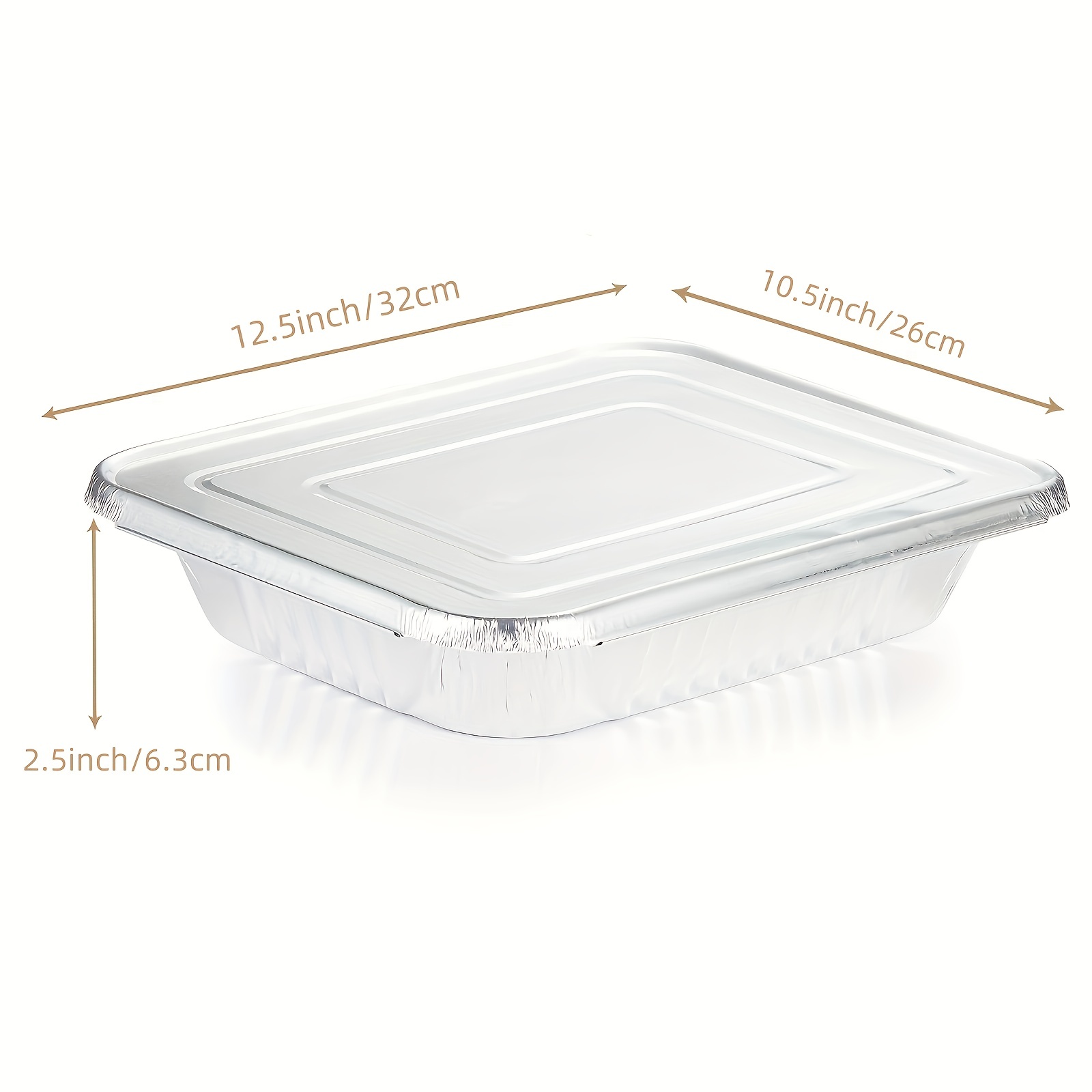 9 x 13 Aluminum Foil Pans (30 Pack) | Durable Disposable Grill Drip Grease  Tray | Half-Size Deep Steam Pan and Oven Buffet Trays | Food Containers for