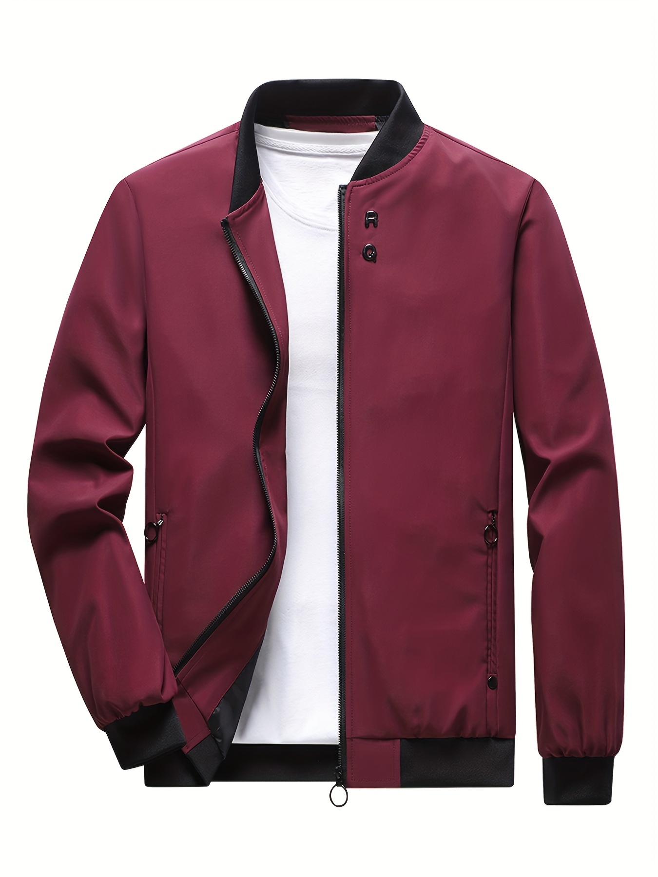 Men's Lightweight Bomber Jacket Zipper Pocket - Temu