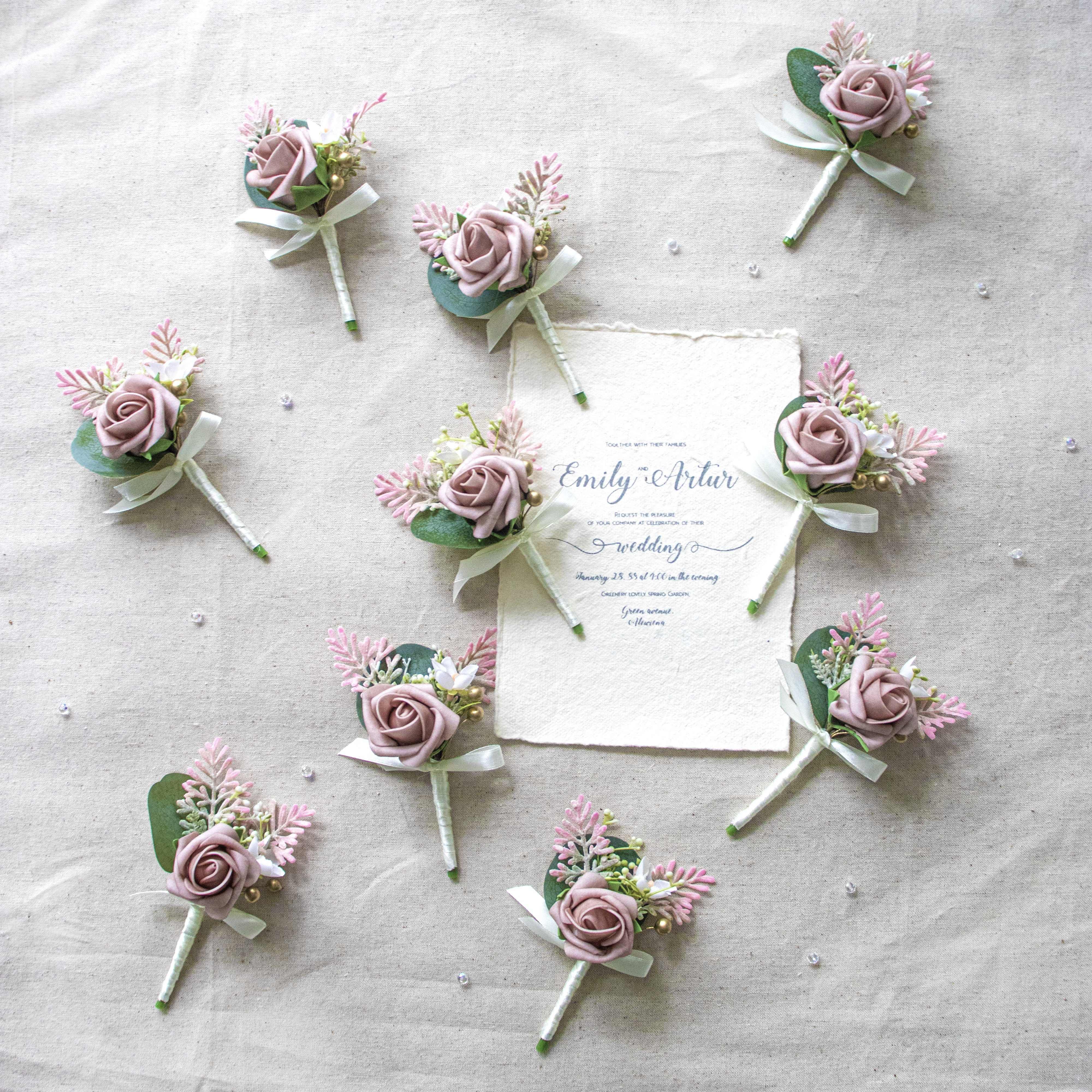 Pink Lapel Flower Pin Men, Dusty Rose Boutonniere, Satin Carnation