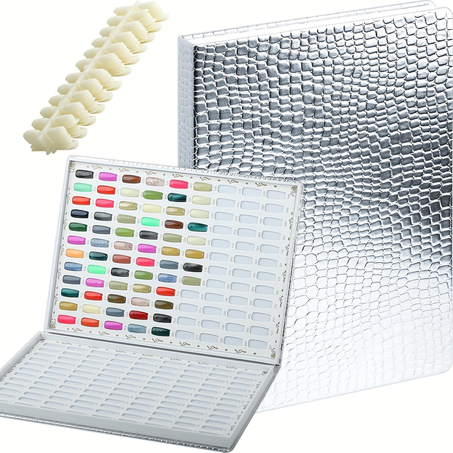 

216 Color Display Book Nail Art Tools Nail Polish Glue Display Color Card Nail Gel Color Card With 240pcs Fake Nail Tips
