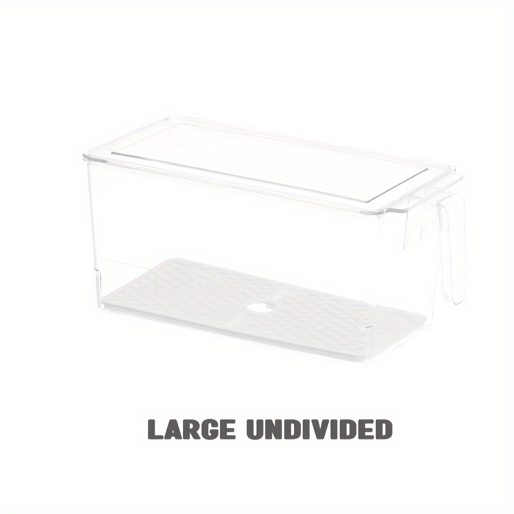 Cheap Refrigerator Storage Box with Lid Food Grade Transparent Visible  Handle Design Portable Snack Box Divided Serving Tray