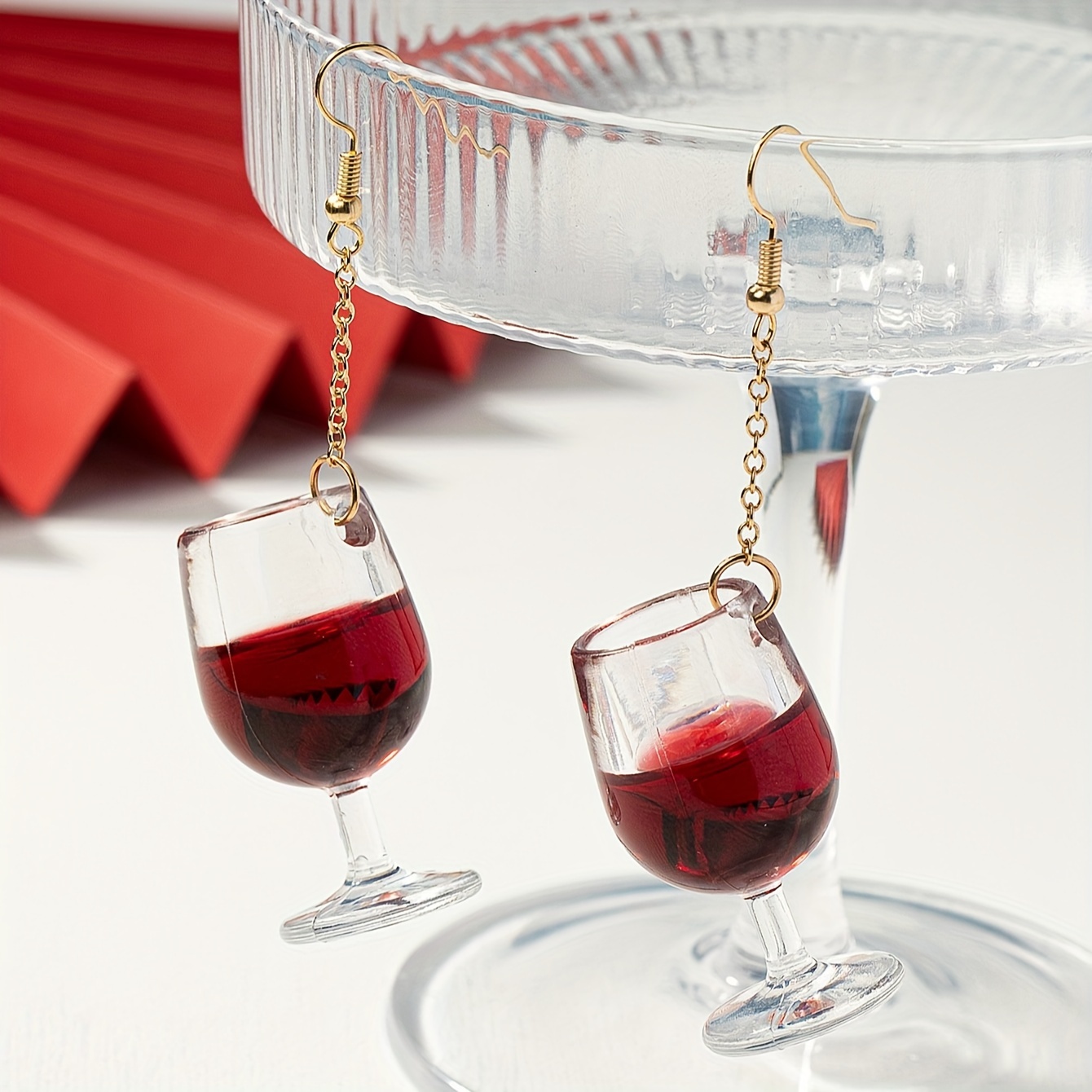 Dangle Earrings 14k Plated Wine Cup Pair Funny Party Accessories