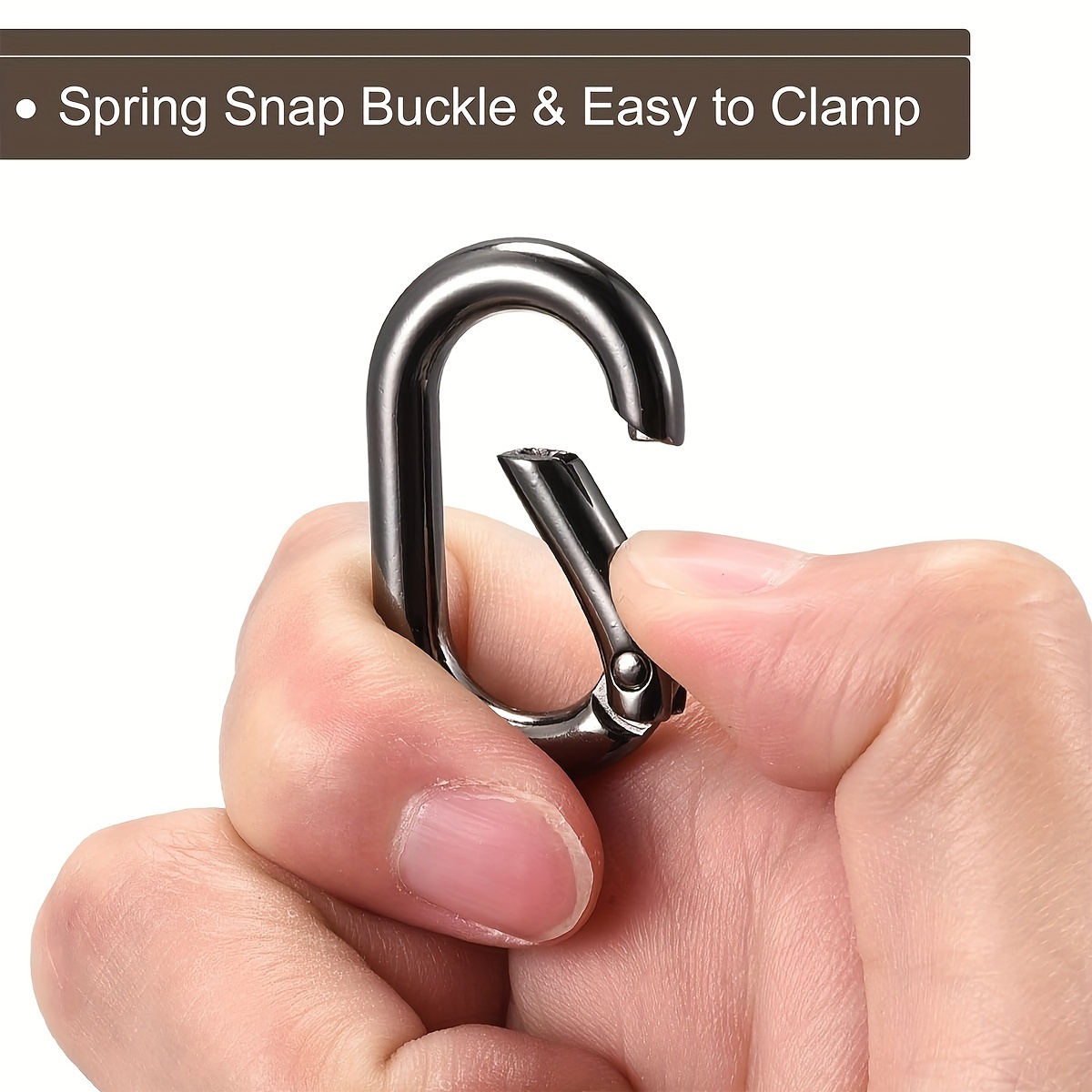 4pcs Carabiner Metal Spring Key Ring Spring Snap Hooks Clip Spring