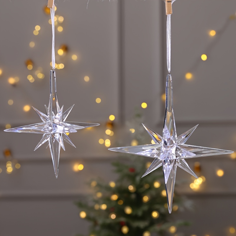 Acrylic Transparent Snowflakes Christmas Tree Christmas - Temu