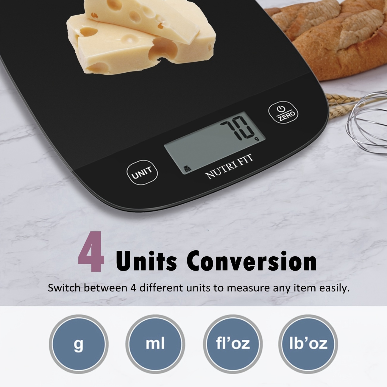 Kitchen Scale Digital Food Scales Weight Grams and oz in 1g/0.1oz High  Precise, Small and Super Thin, with Multiple Weighting Units in lb, oz,  Gram, ml for Weight Loss Meal Prep price