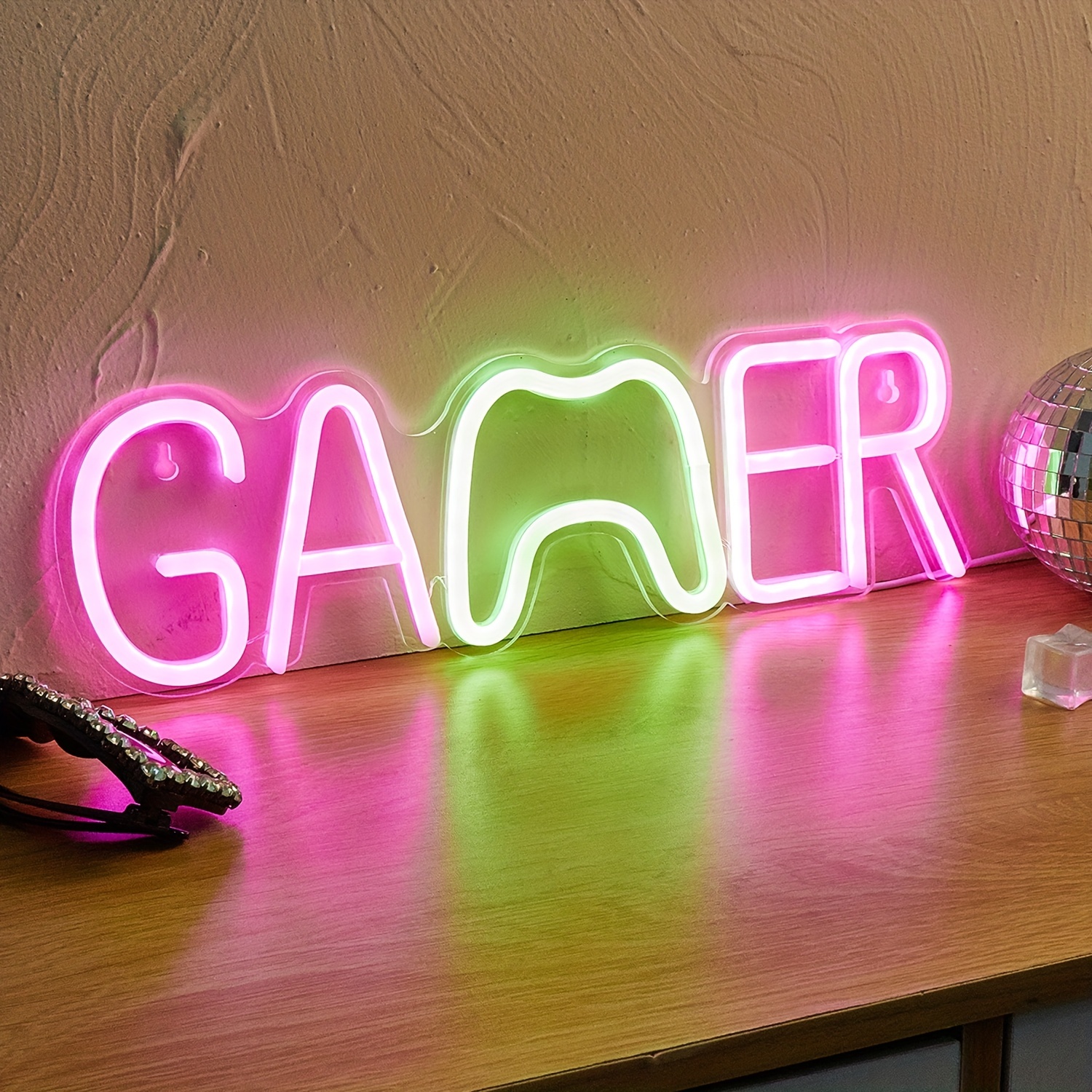 1pc GAMER LED Neon Sign, 5V USB Powered Neon Light With Switch For Bedroom  Wedding Birthday Party Game Room Home Wall Decor