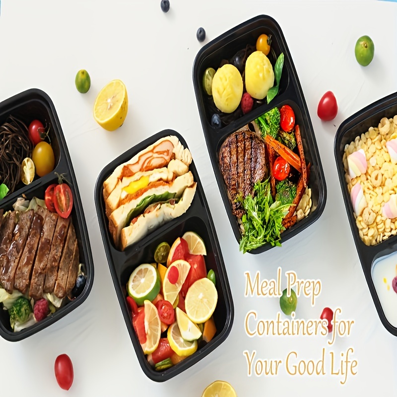 Disposable Bento Box Food Container Black Pre meal Container - Temu