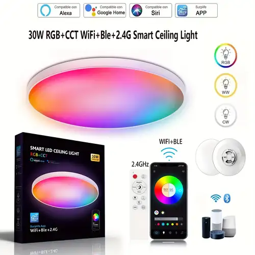 Smarten Up Your Home With Led Ceiling Light Wifi Tuya - Temu