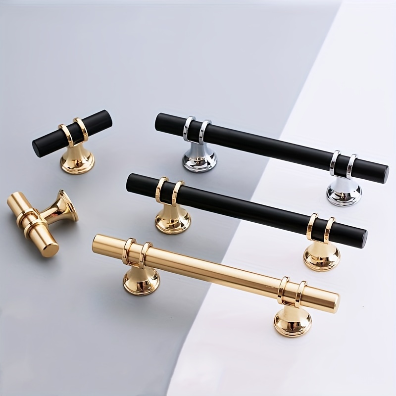 Golden Brushed Brass Cabinet Pulls Modern Solid Brass Drawer - Temu Canada