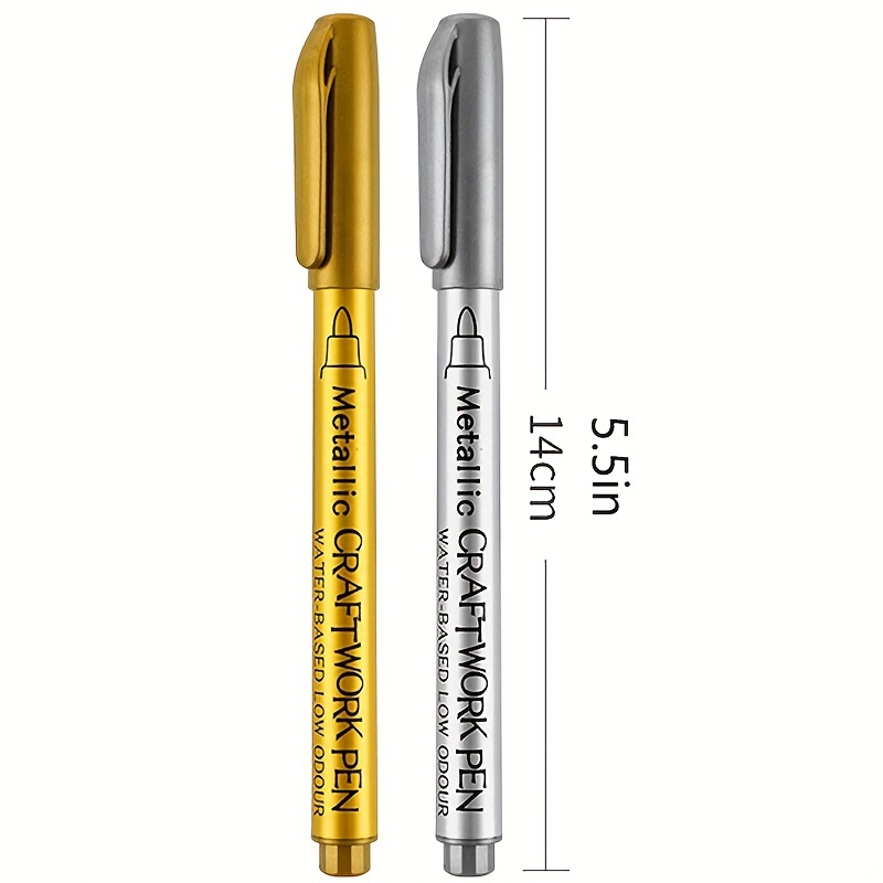 10pcs Marker Pen Gold Silver Check-in Paint Pen DIY Black Card