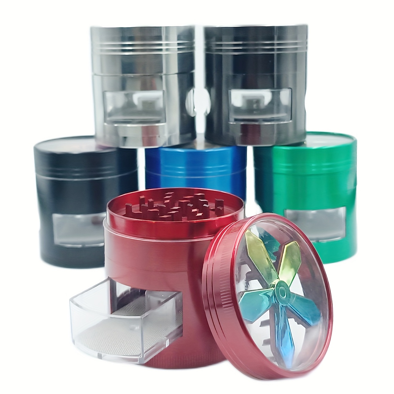 White Rainbow 4 layer Iridescent Herb Grinder Tobacco - Temu