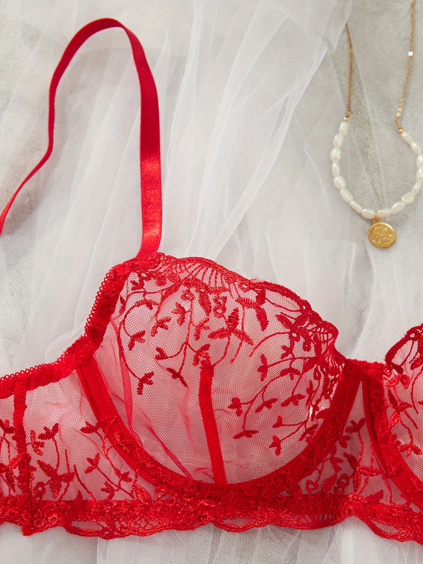 Ladies Secret New Red Mesh Bras Lace Women Embroidery Transparent Underwire  Bh Thin Sexy Lingerie Bra Floral 36d 38d 40d 42d 44d - Bras - AliExpress
