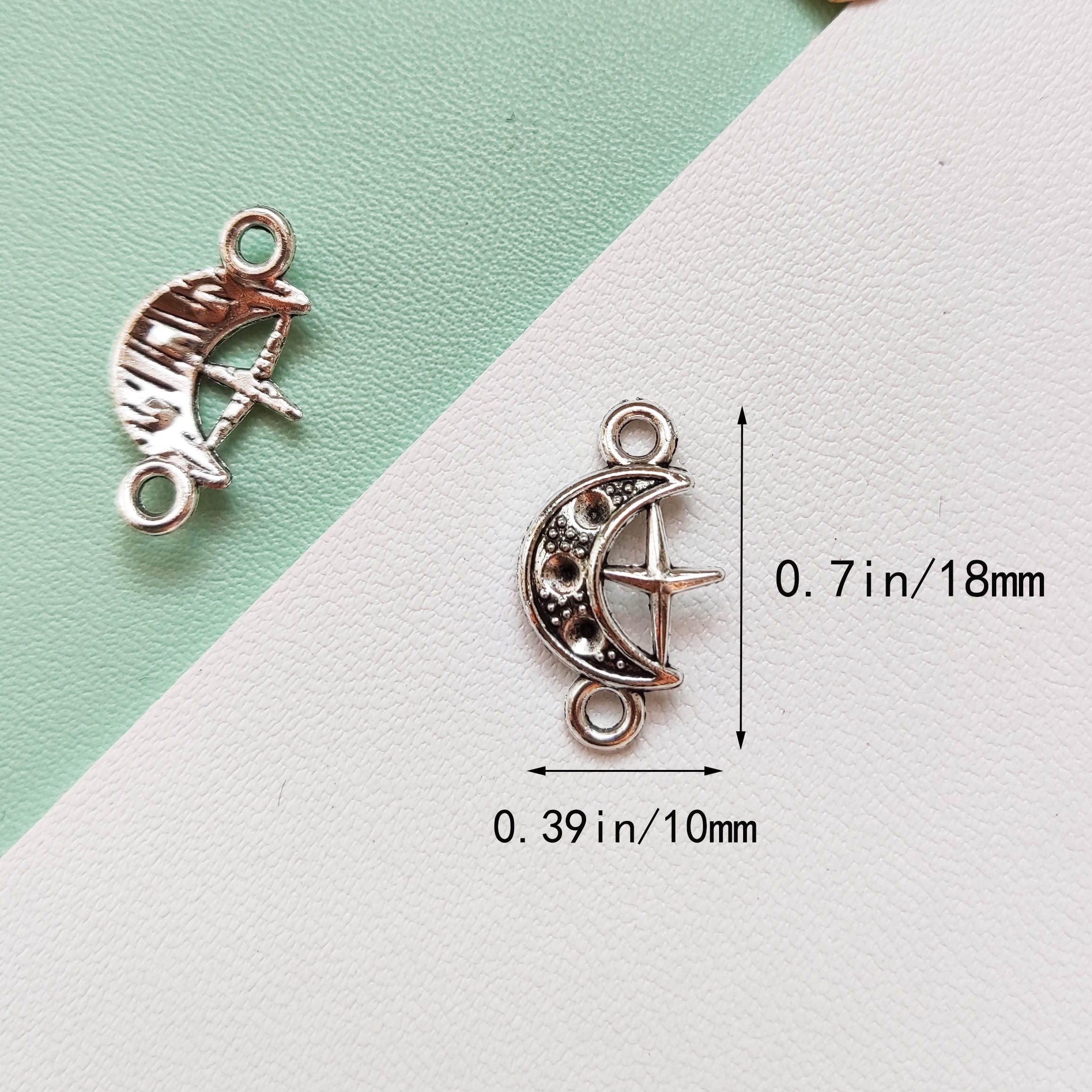 20 Styles Antique Silvery Alloy Moon Star Charms Pendants - Temu