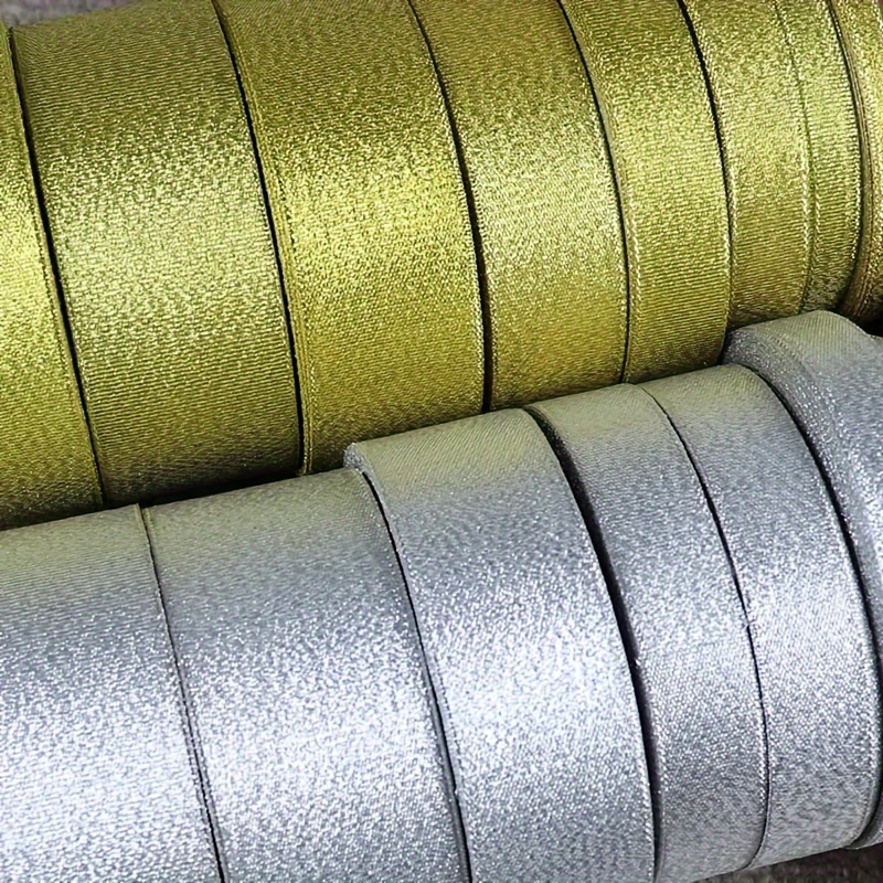 

1pc 25 Yards/roll Golden Silvery Glitter Ribbon For Christmas Wedding Party Decoration Gift Packaging Handmade Crafts